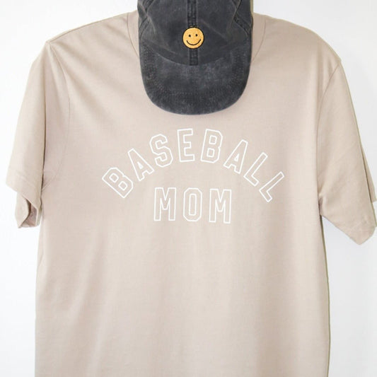 Baseball mom, baseball tee, baseball season, neutral baseball shirt