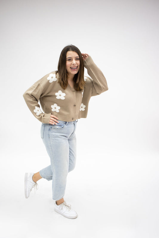 Khloe Flower Crop Sweater