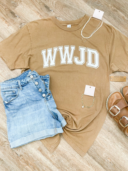 WWJD Tee - Camel